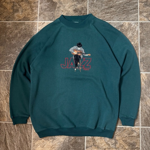 American Vintage Other - Vintage Jazz Paris Rare Crewneck Sweatshirt SZ Medium 1990s